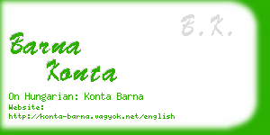 barna konta business card
